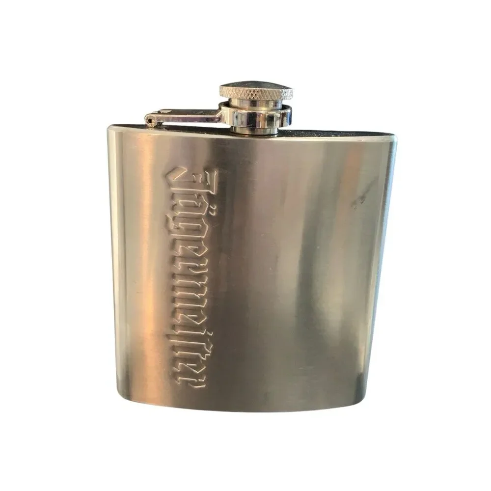 Vintage Jgermeister Stainless Steel Hip Flask 6 Oz Made in Germany